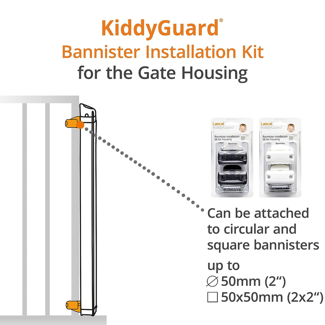 KiddyGuard® Rohrhalterungen Montage Set - der Rollseite
